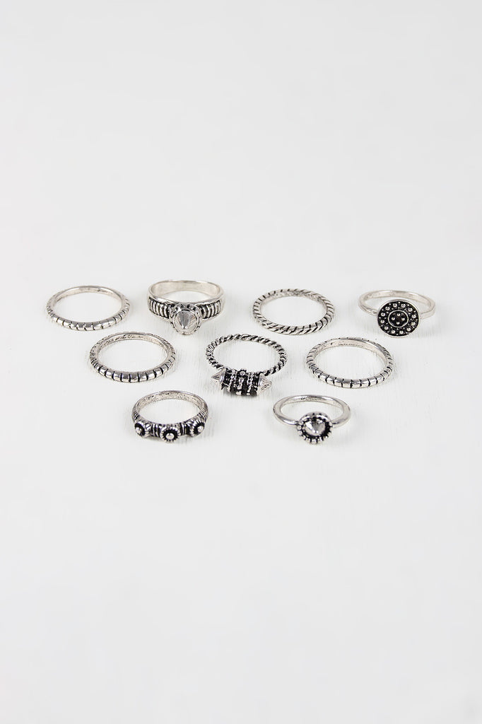Rope Etched Multi Rings
