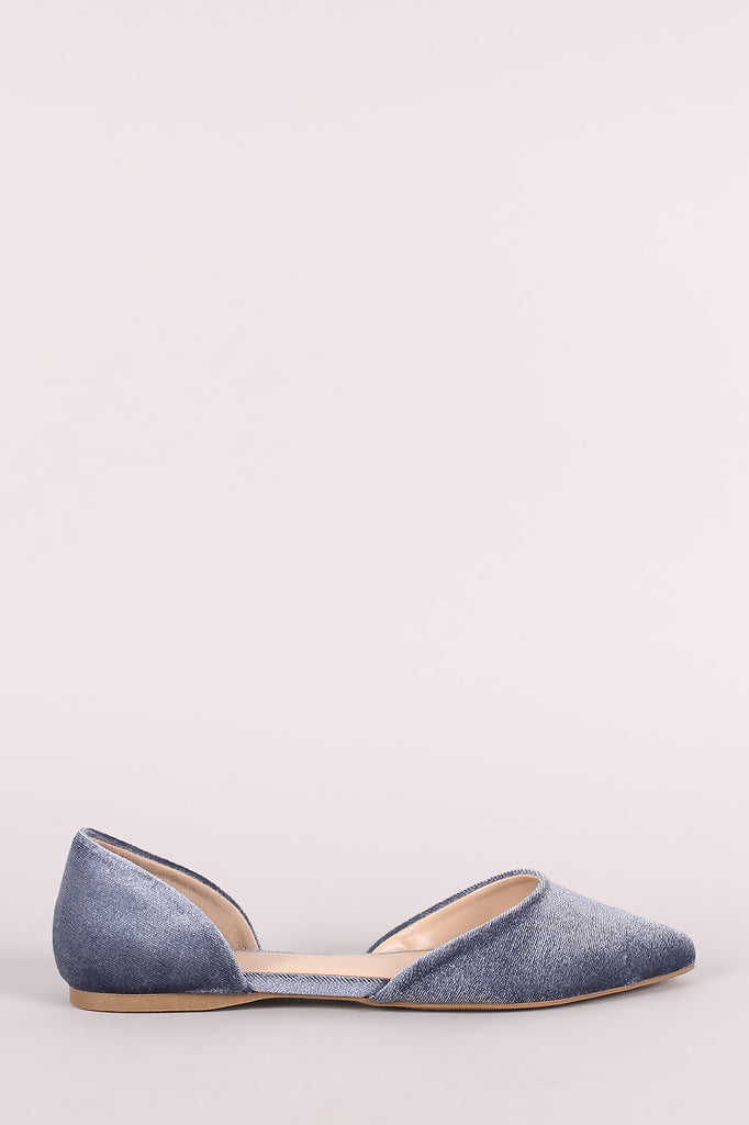 City Classified Velvet Pointy Toe Dorsay Flat