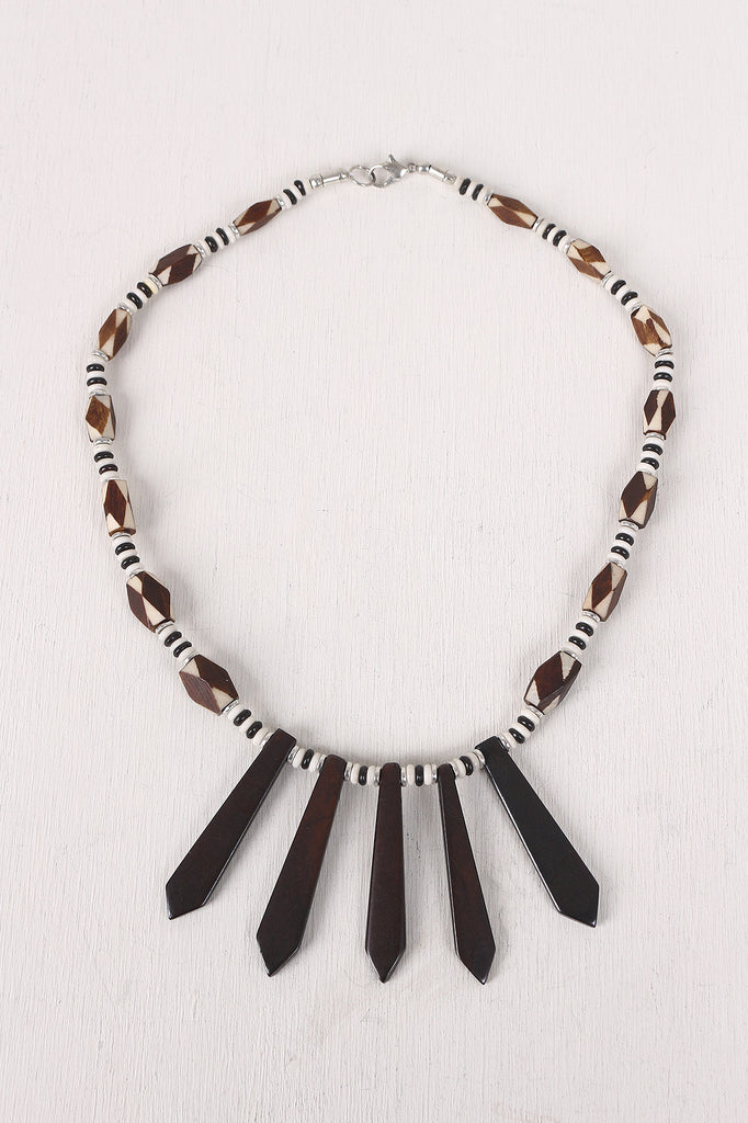 Two Tone Wooden Bead Necklace