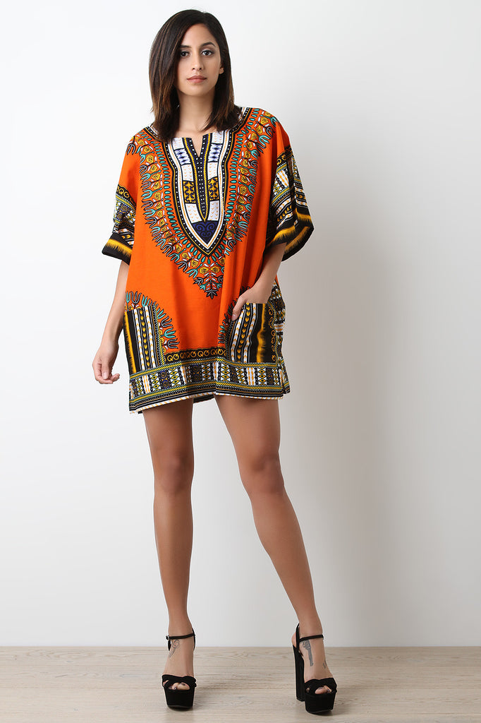 Traditional Dashiki Shift Dress