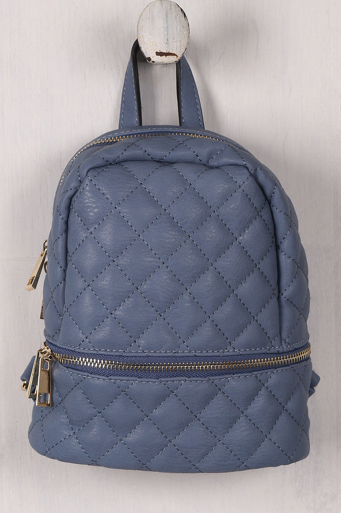 Vegan Leather Quilted Mini Backpack