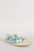 Qupid Tribal Lace Up Espadrille Flat