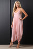 Plunging Neckline Draping Oversize Jumpsuit