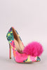 Pom Pom Abstract Print Pointy Toe Stiletto Pump