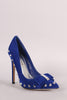 Shoe Republic LA Pointy Studded Spike Bow Pump