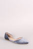 City Classified Velvet Pointy Toe Dorsay Flat