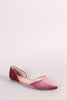 City Classified Velvet Pointy Toe Dorsay Flat