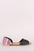 Qupid Geo Cutout Peep Toe Slip On Tribal Dorsay Flat