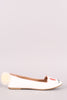 Bamboo Embroidered Animal Face Round Toe Loafer Flat