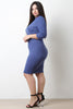 Mock Neck Cutout Ribbed Knit Dress