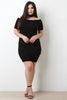 Ribbed Knit Choker Bardot Mini Dress