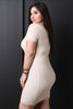 Ribbed Knit Choker Bardot Mini Dress