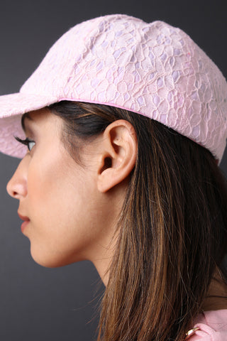 Floral Crochet Girly Baseball Cap