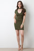 Jersey Knit Choker Neck Bodycon Mini Dress