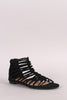 Bamboo Nubuck Braided Strappy Flat Sandal