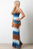 Sleeveless Tie Dye Cinched Maxi Dress