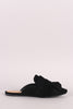 Bamboo Knotted Bow Suede Pointy Toe Mule Loafer