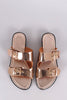 Buckle Accent Double-Band Slide Sandal