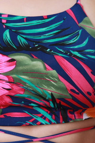 Tropical Strappy Crop Top High Waisted Maxi Skirt Set