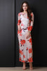 Semi-Sheer Floral Mesh Maxi Dress