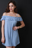 Ruffle Bardot Mini Dress