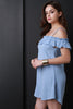 Ruffle Bardot Mini Dress
