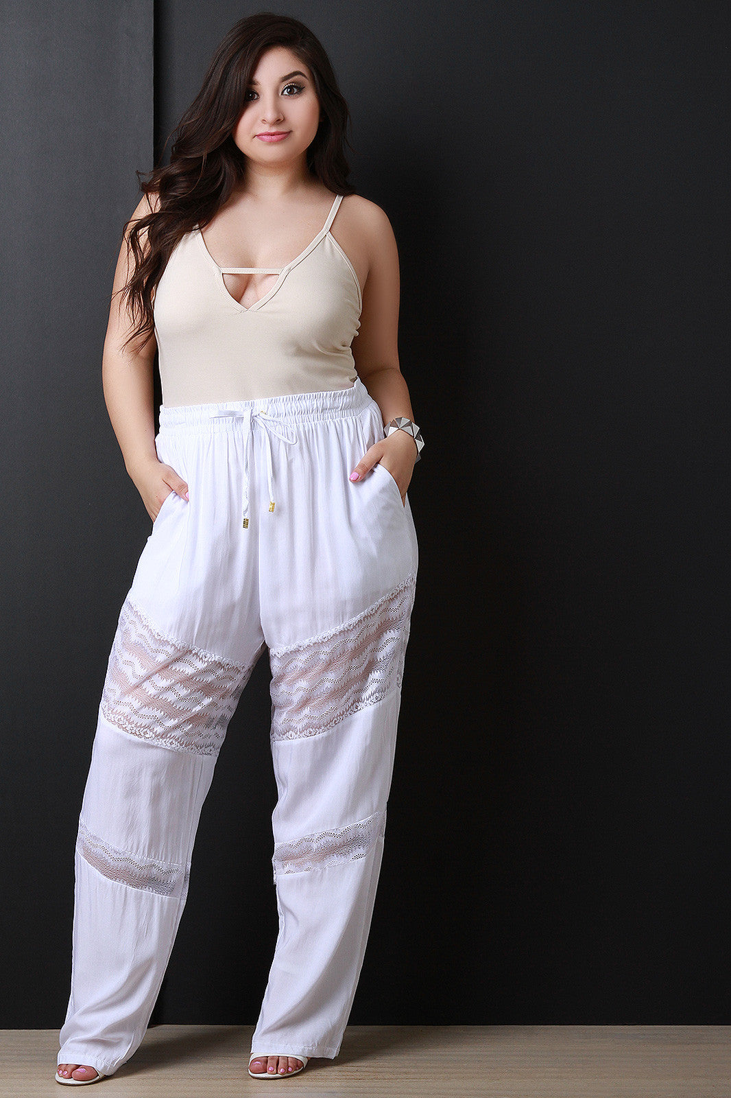 パンツ a Ferretti Wide-Leg Pants With Ribbed Inserts Wide pants with stitching | Alberta Ferretti